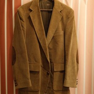 Vintage 70s Levi's Tan Corduroy Sport Coat with Suede Elbows Size 40R